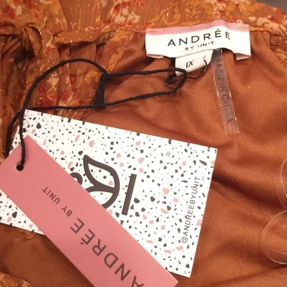 🆕🍁 Andree by Unit Peplum Ruffle Hem Peasant Blouse - Picture 7 of 15